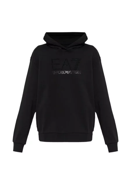 Hanorac cu glugă Ea7 Emporio Armani negru