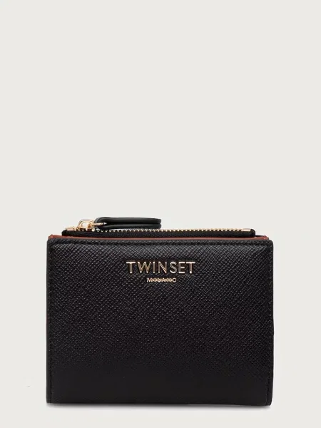 Twinset portofel pentru femei cu imitație de piele negru
