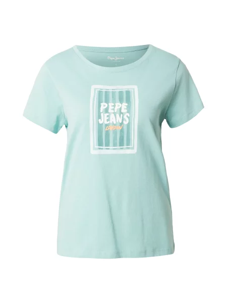 Pepe Jeans Tricou albastru aqua / portocaliu deschis alb