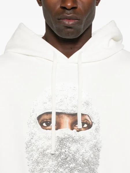 Hanorac cu glugă Ih Nom Uh Nit cu imagine alb