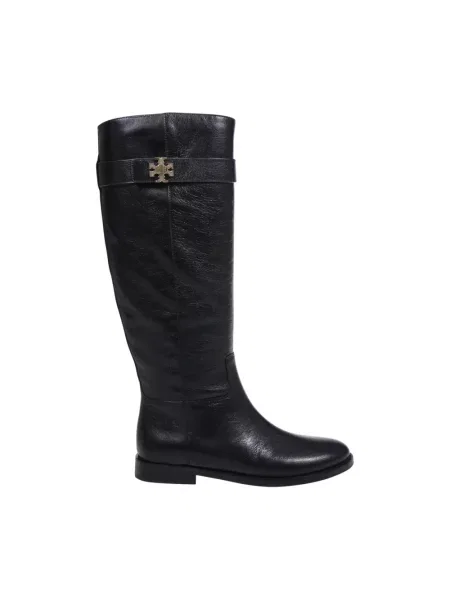 Kozaki Tory Burch skórzane czarne
