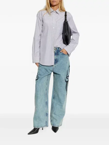 Široke traperice Vetements s printom plava