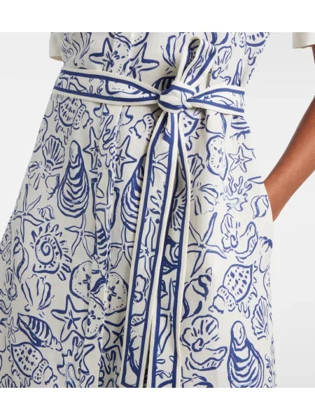 Rochie tip cămașă Simkhai de in cu imagine alb