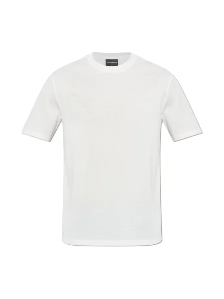 Koszulka Emporio Armani z dżerseju z logo biała