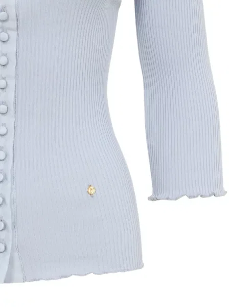Top Chloé din dantelă albastru