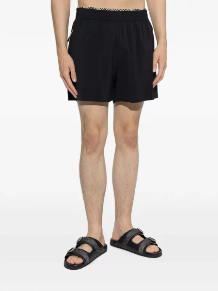 Pantaloni scurți Burberry în carouri stretch negru