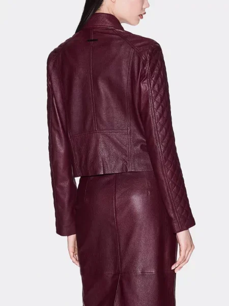 り 購入期限5/2 AM12:00 Кожаная куртка Armani Exchange бордовая - цена 15149 грн | Shopsy