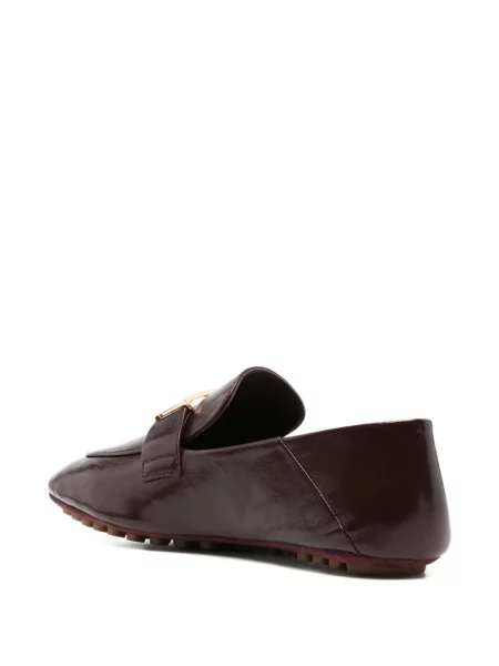 Pantofi loafer Fendi cu cataramă maro