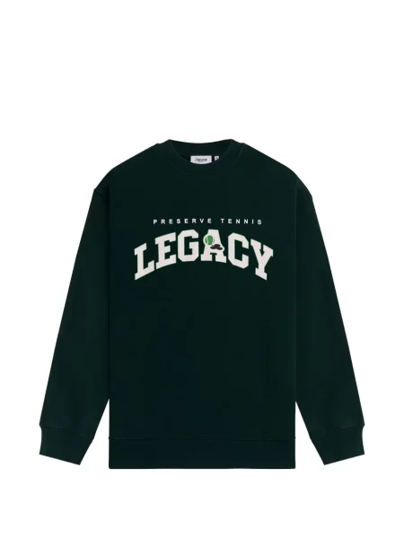 Hanorac crewneck The Ace Club cu decolteu rotund verde