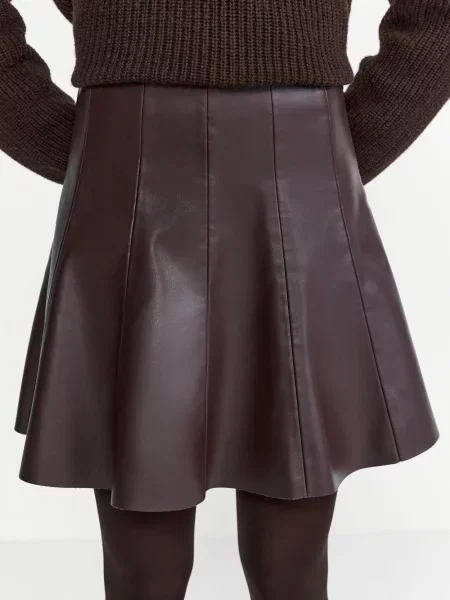 Rich & Royal Spódnica Kobiety Sztuczna skóra 40 brązowy