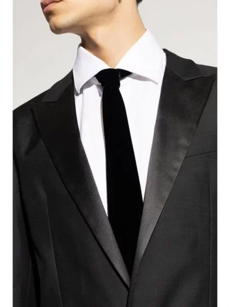 Kaklaraištis Giorgio Armani velvetinis juoda