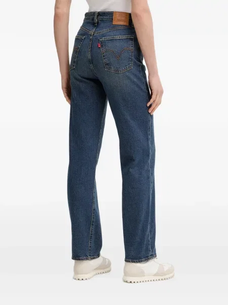 Ριγέ τζιν μπουφάν Levi's με κουκούλα με κορδόνι μπλε