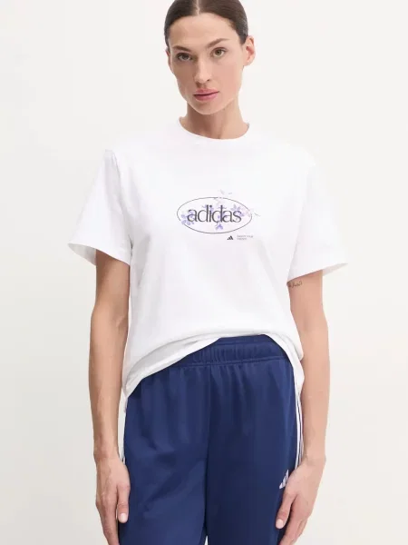 Тениска adidas W Elem Flrl Tee бяло