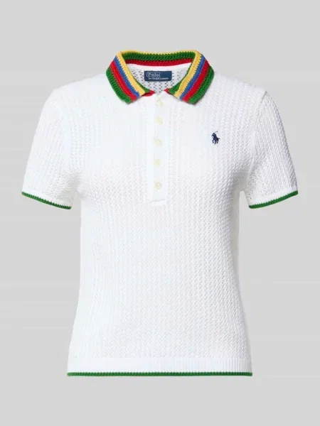 Polo Ralph Lauren COTTON BLEND-SWEATER-POLO sweter z bawełną biała