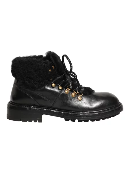 Buty trekkingowe Dolce And Gabbana skórzane trekkingowe czarne