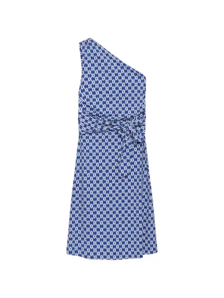 Rochie midi Maliparmi cu imprimeu geometric albastru