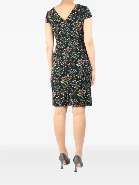 Rochie mini Erdem cu model floral din jacard negru