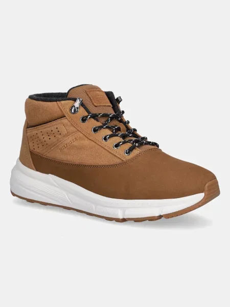 Botine Tommy Hilfiger cu șireturi maro