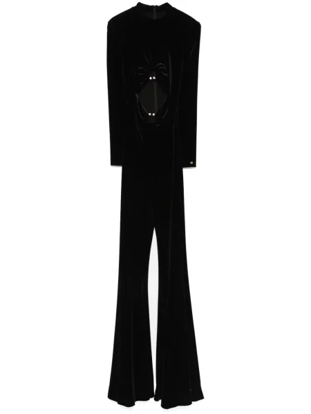 Salopetă Nissa de catifea negru