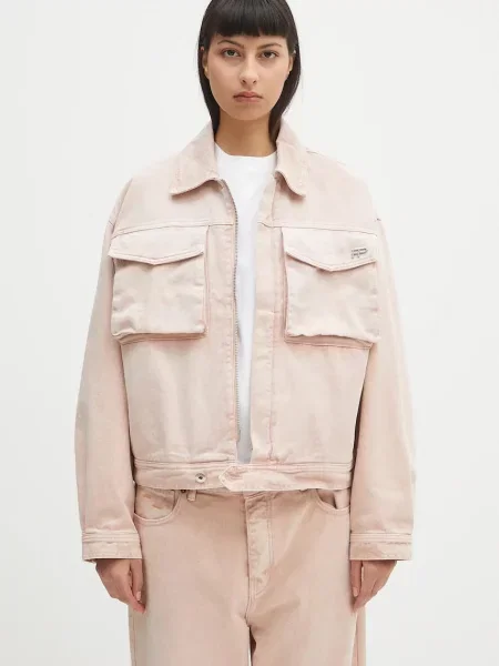 Filling Pieces kurtka jeansowa Denim przejściowa oversize różowy