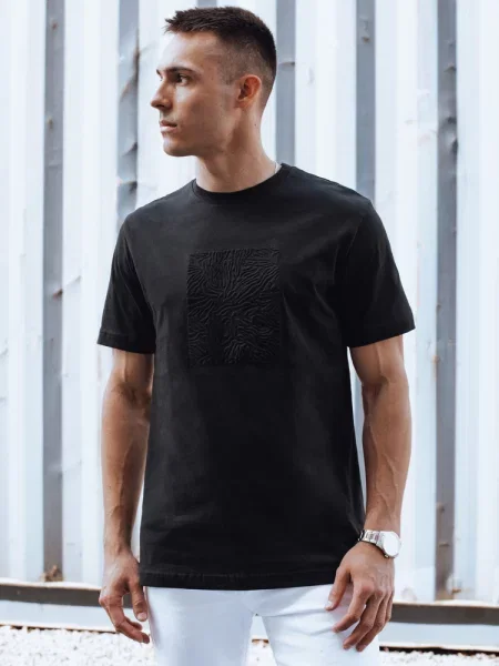 T-shirt z aplikacją Dstreet czarny