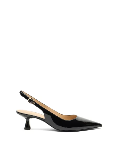 Czółenka Stuart Weitzman z otwartą piętą czarna