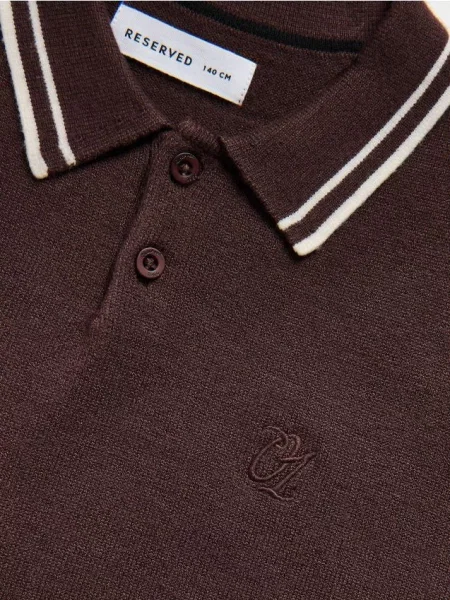 Reserved Tričko polo hnedá