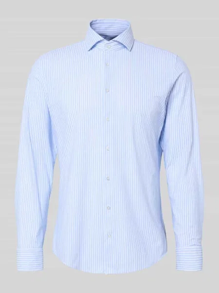 Koszula biznesowa o kroju slim fit z kołnierzykiem typu cutaway Seidensticker błękitna