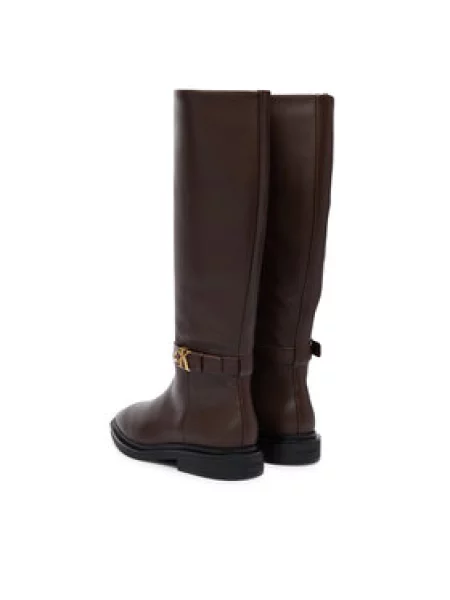 Calvin Klein Csizma Square High Boot Lth Mg Hdw barna