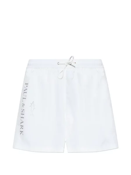 Kąpielówki Paul & Shark z nadrukiem białe