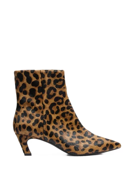 Cizme scurte Ash cu imagine cu model leopard maro