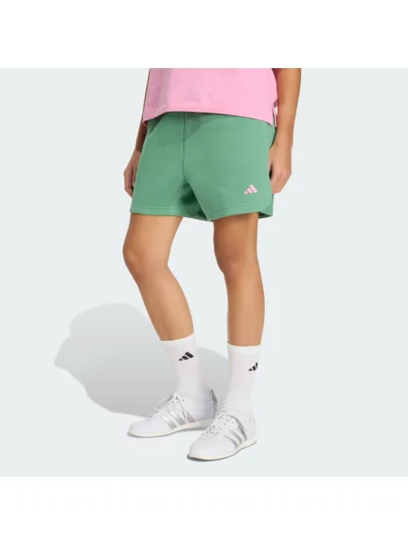 Szorty 3 Stripes Studio Fleece Loose zielone