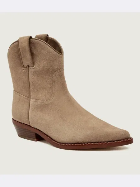 Michael Kors De piele cizme cowboy NOEMIE bej