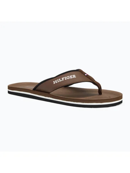 Férfi Tommy Hilfiger Padded Comfort B szandál örökölt flip flopok. Méret: 42 EU barna