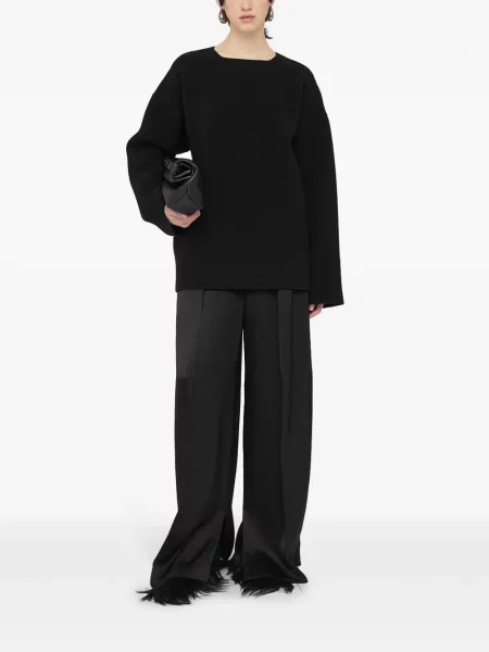 Sweter Jil Sander z okrągłym dekoltem czarny