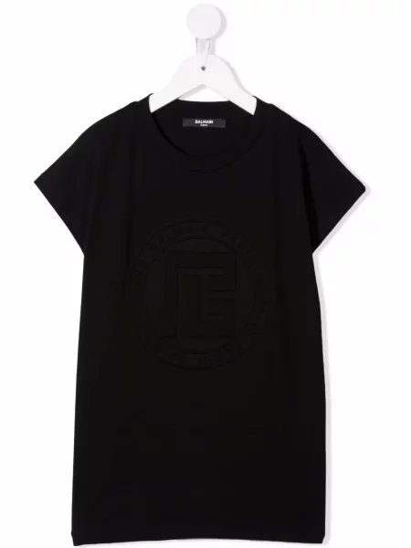 Sukienka koszulowa dziecięca Balmain czarna