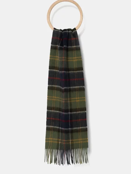 Шерстяной шарф Barbour серый