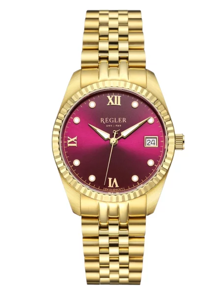Régler Ceas analogic Régler Liberté Steel Gold Burgundy auriu