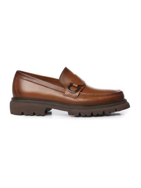 Półbuty Ferragamo skórzane brązowe
