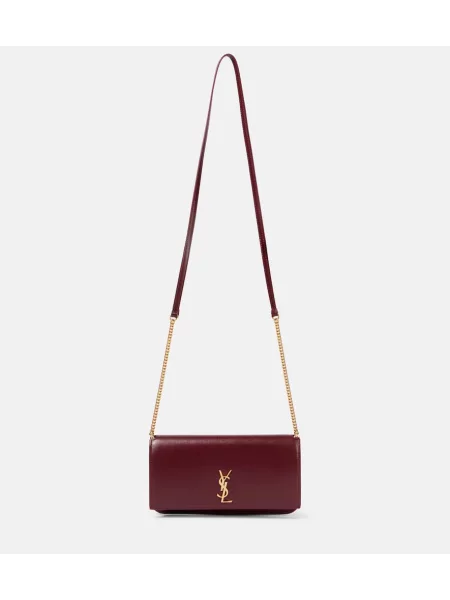 Geanta de piele Saint Laurent din piele bordo