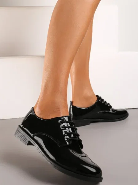Pantofi Oxford cu Siret Zatella negri