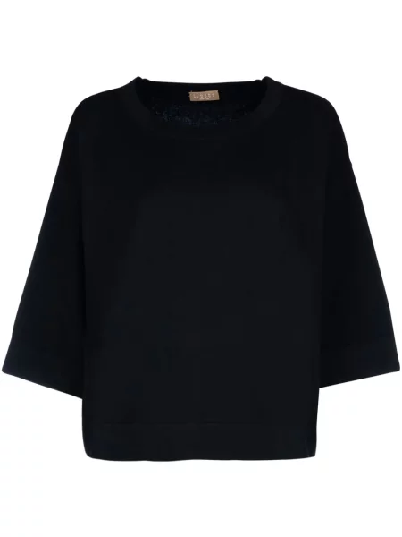 Pulover Clouds cu decolteu rotund negru