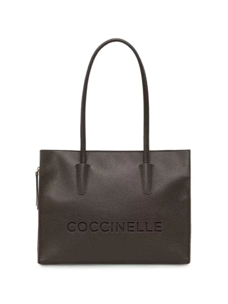 Geantă shopper Coccinelle cu autograf maro