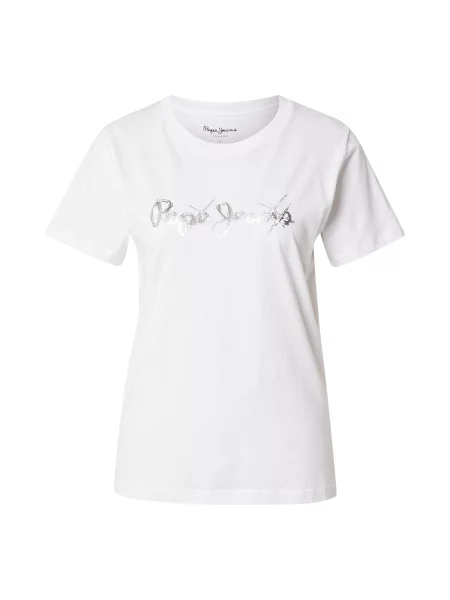 Pepe Jeans Tricou argintiu alb