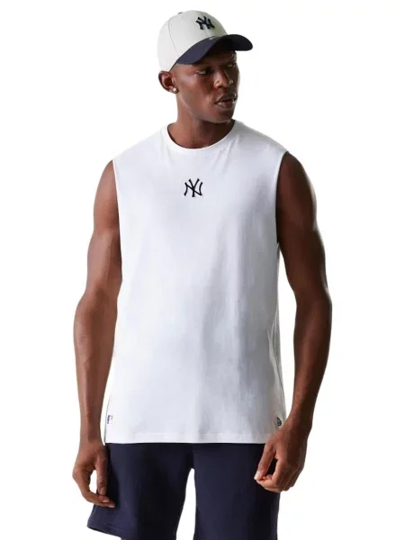 NEW ERA Tricou Camiseta new era blanca tirantes yankkes midi logo sleeveless tee' alb