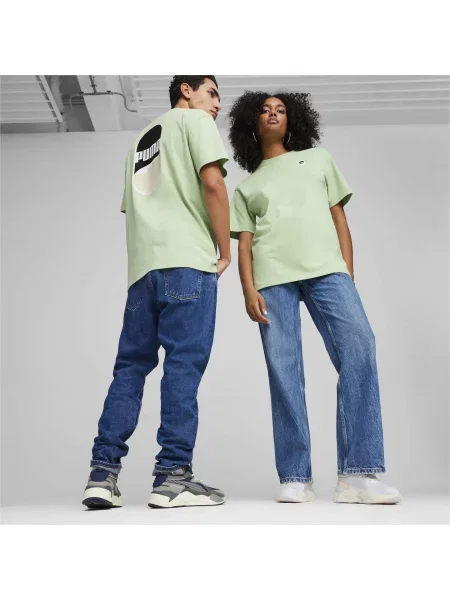 Puma Downtown Logo Tee Футболка Унісекс Комбінований верх зелений