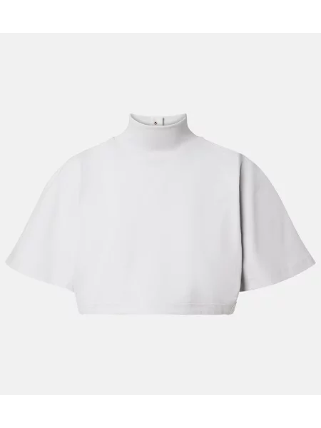 Decupat tricou Alaïa din jerseu gri