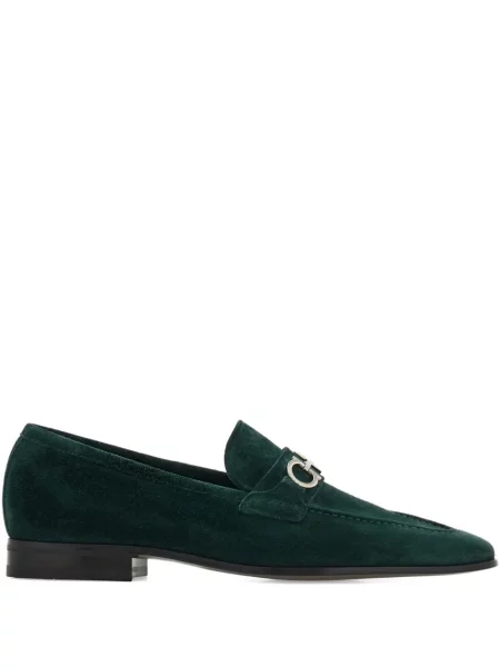 Pantofi loafer Ferragamo din piele de căprioară verde