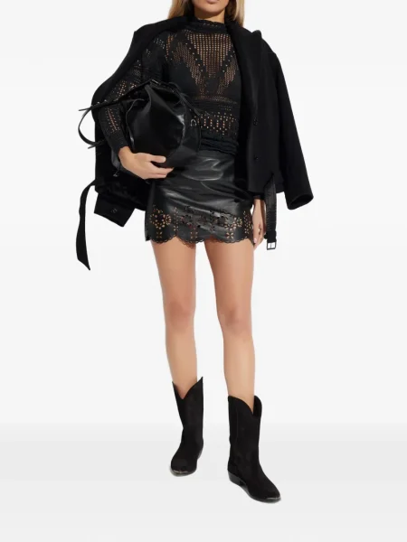 Fustă Isabel Marant cu model floral negru