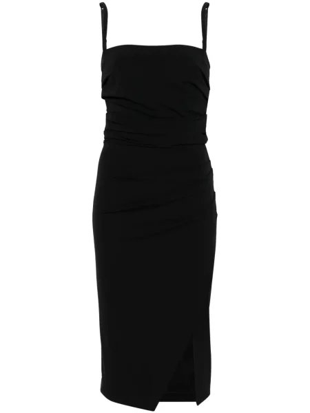 Rochie midi Dolce & Gabbana drapată până la genunchi de costum negru